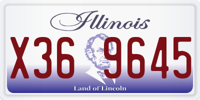 IL license plate X369645