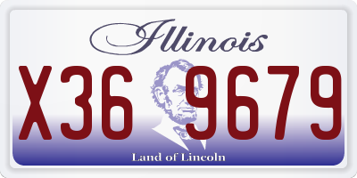 IL license plate X369679