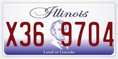 IL license plate X369704