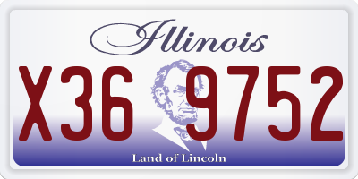 IL license plate X369752