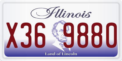 IL license plate X369880