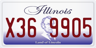 IL license plate X369905