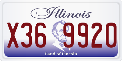 IL license plate X369920