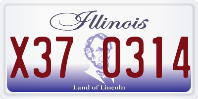 IL license plate X370314