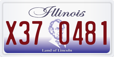IL license plate X370481