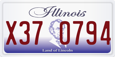 IL license plate X370794