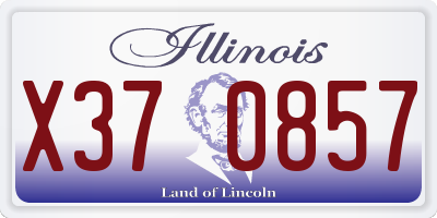 IL license plate X370857