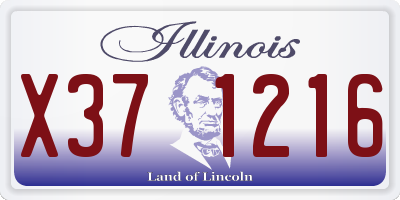 IL license plate X371216