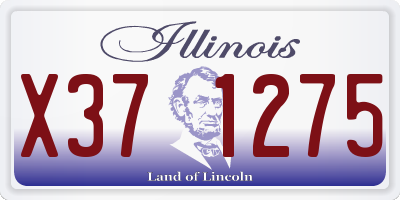 IL license plate X371275
