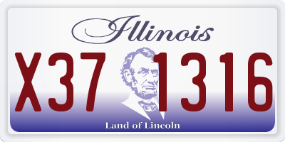 IL license plate X371316