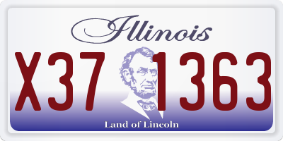 IL license plate X371363
