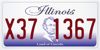 IL license plate X371367