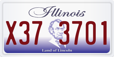 IL license plate X373701