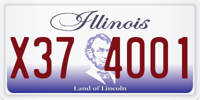 IL license plate X374001