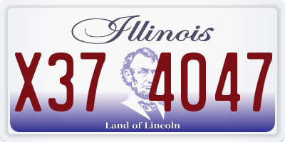 IL license plate X374047