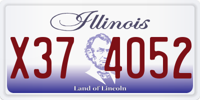 IL license plate X374052