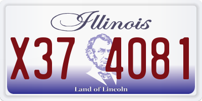 IL license plate X374081