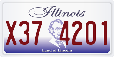 IL license plate X374201