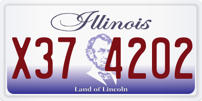 IL license plate X374202