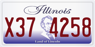IL license plate X374258