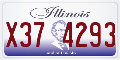 IL license plate X374293