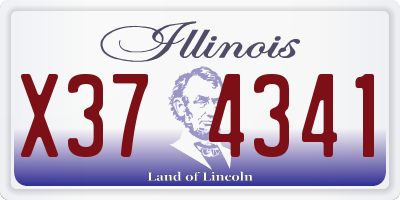 IL license plate X374341