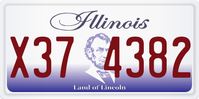 IL license plate X374382