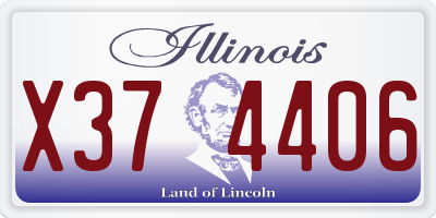IL license plate X374406