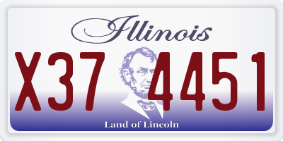 IL license plate X374451