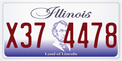 IL license plate X374478