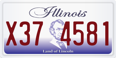 IL license plate X374581