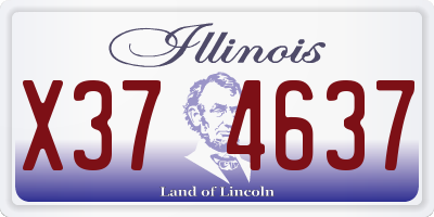 IL license plate X374637