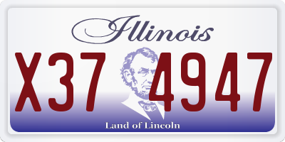 IL license plate X374947