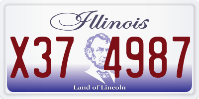 IL license plate X374987
