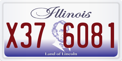 IL license plate X376081