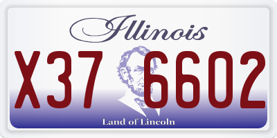 IL license plate X376602