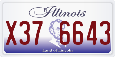 IL license plate X376643