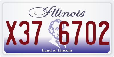 IL license plate X376702