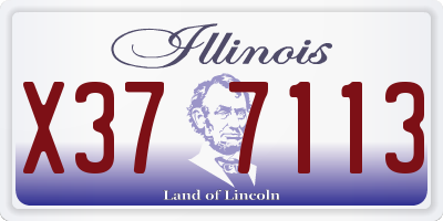 IL license plate X377113