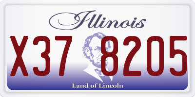 IL license plate X378205