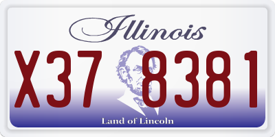 IL license plate X378381