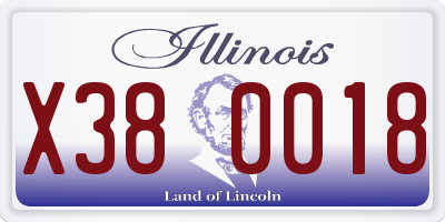 IL license plate X380018