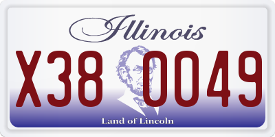 IL license plate X380049
