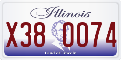 IL license plate X380074