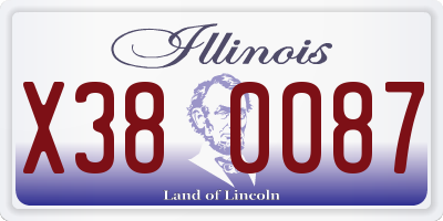 IL license plate X380087