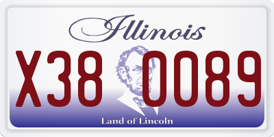 IL license plate X380089