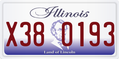IL license plate X380193