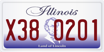 IL license plate X380201