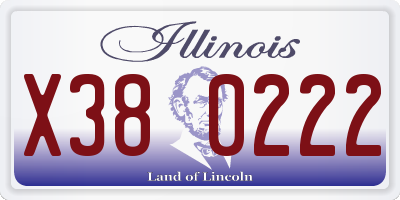 IL license plate X380222