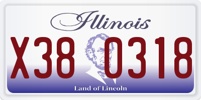 IL license plate X380318